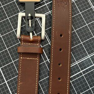 Winchester Belt For Men Leather Brown Stitched Dress Casual Size 38 NWT